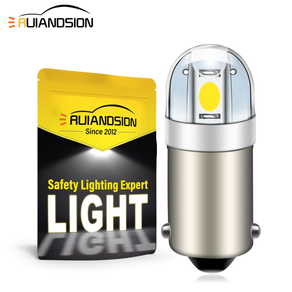 Đèn LED ô tô Ruiandsion BA9S 6V 12V 24V 110V 220V T4W Đèn chiếu sáng tự động Biển số đọc sách nội th