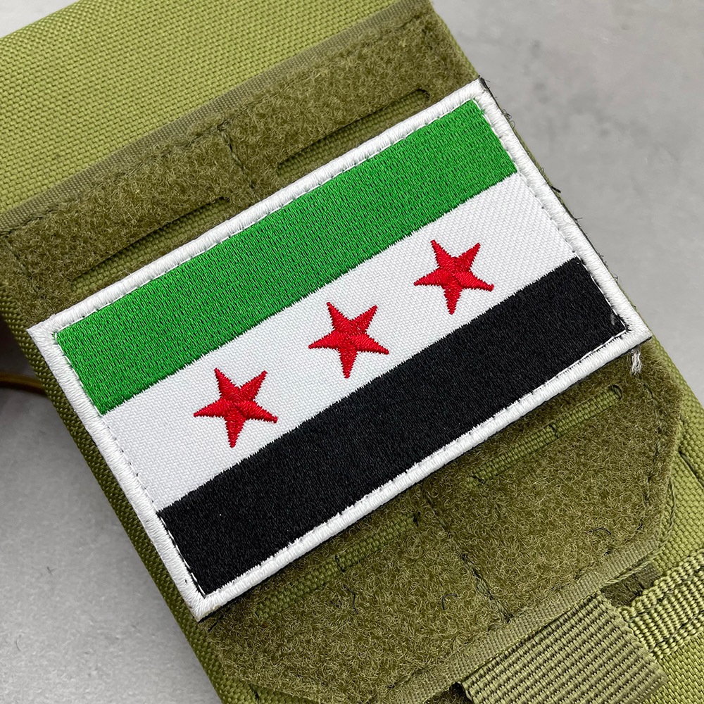 Cờ Syria Thêu Chiến Thuật Miếng Dán Độc Đáo Ba Lô Phụ Kiện Móc & Vòng Dây Buộc