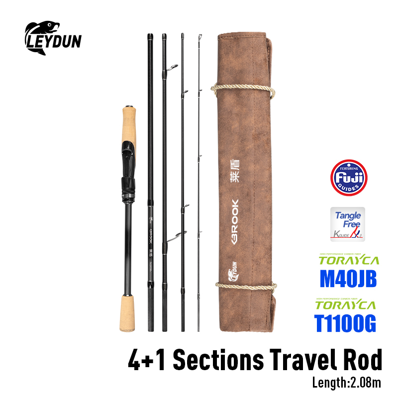 Cần câu LEYDUN BROOK Full FUJI Cần du lịch Quay đúc Carbon Cần câu 2.08m