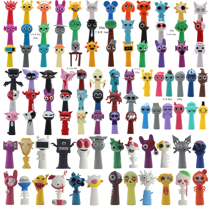 12 Cái / 6 Cái / bộ Incredibox Sprunki Nhân Vật Hành Động Đồ Chơi Wenda Oren Jevin Mô Hình Búp Bê Cá