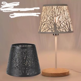 [Hàng Sẵn] Tấm che đèn Chao đèn sắt rèn khắc hình cây rừng E27 Mini bóng cho bàn phòng ngủ trang trí đầu giường Blinglight