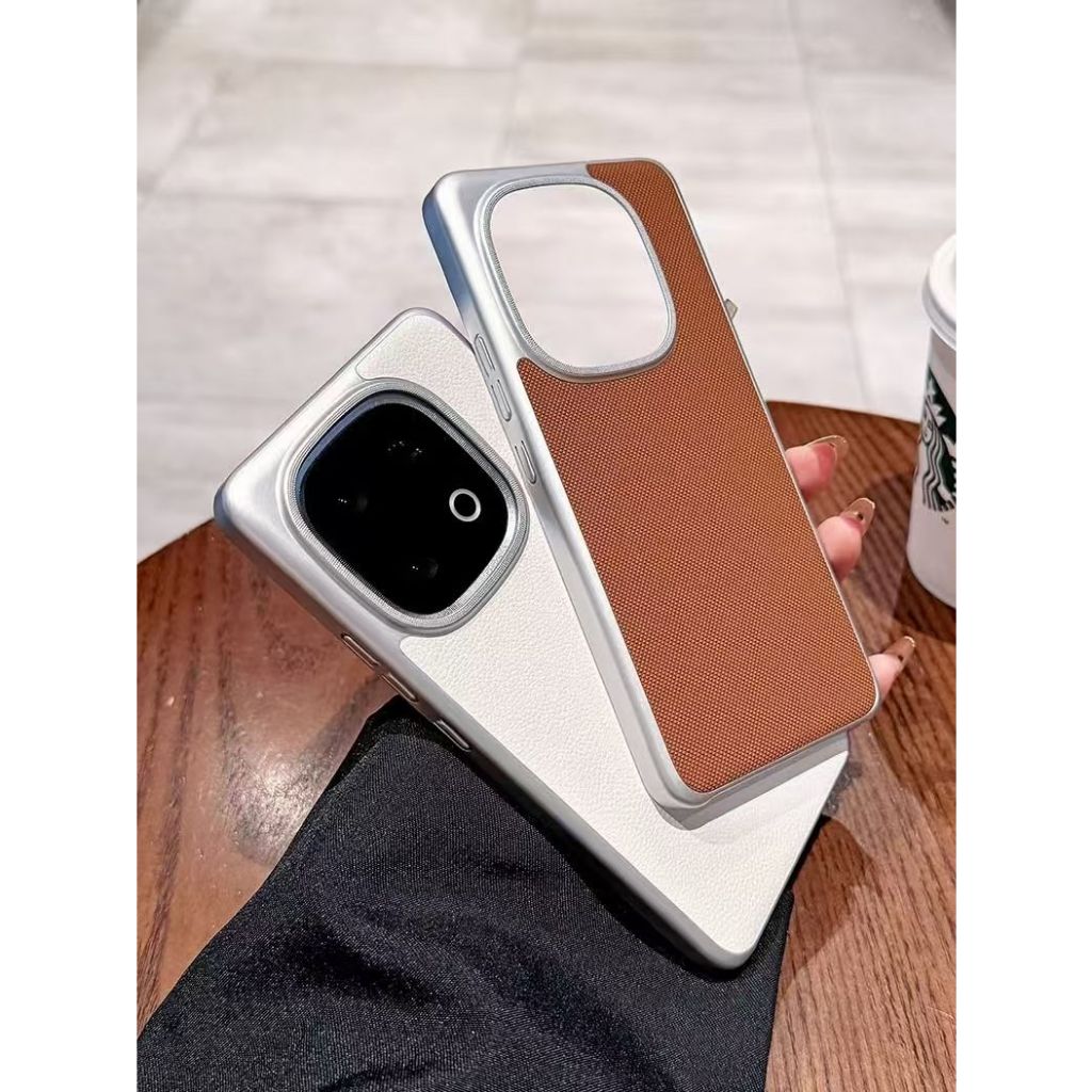 Ốp Lưng Cho VIVO IQOO 13 Bao Da Sang Trọng PC Chống Sốc Dành Cho IQOO 13 Kevlar Sọc Ốp Lưng IQOO13 F