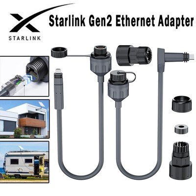 Hdoorlink 2 Cái Starlink Gen2 Bộ Chuyển Đổi Ethernet SPX Sang Starlink V2 Đầu Nối Ethernet SPX Sang RJ45 Đầu Nối Chống Thấm Nước