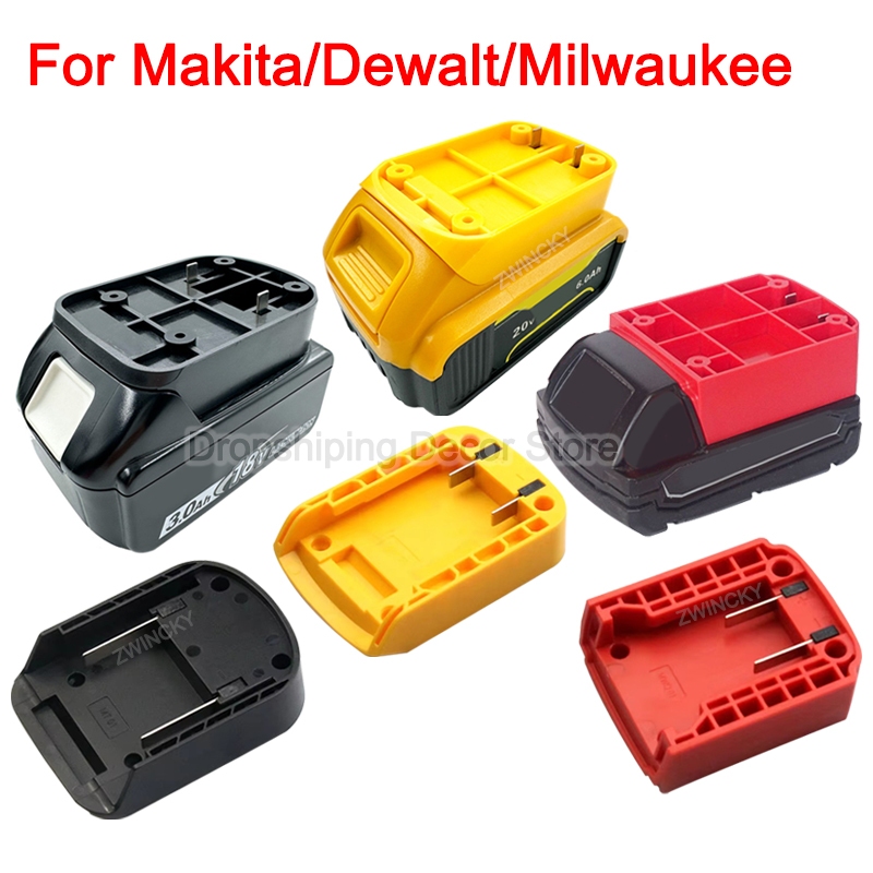DIY Adapter Bộ Chuyển Đổi Đế Sạc Vỏ Đầu Cho Makita / Dewalt / Milwaukee 18V Pin Lithium