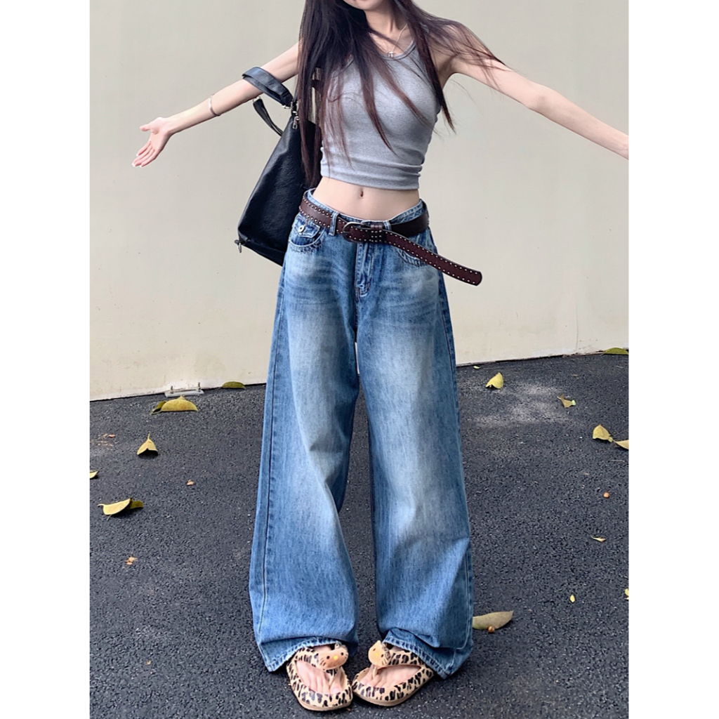 「MOTEL7」Quần Denim ống rộng Quần lau thẳng dáng rộng