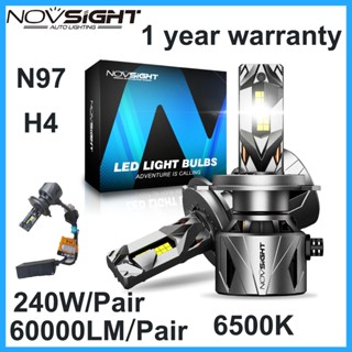 2 Gói Novsight 240W 60000LM 6500K N97 Trắng Ô Tô H4 H7 H11 9005 9006 Đèn Pha LED Bên Ngoài Trình Điều Khiển 6500K Tích Hợp Đèn Pha Ô Tô