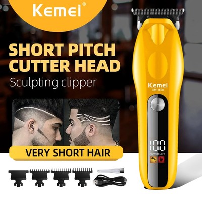 Kemei Original Chuyên Nghiệp Cắt Tóc Di Động Không Dây Điện Tông Đơ Cắt Tóc Nam Sạc Máy Cắt Tóc KM-1678