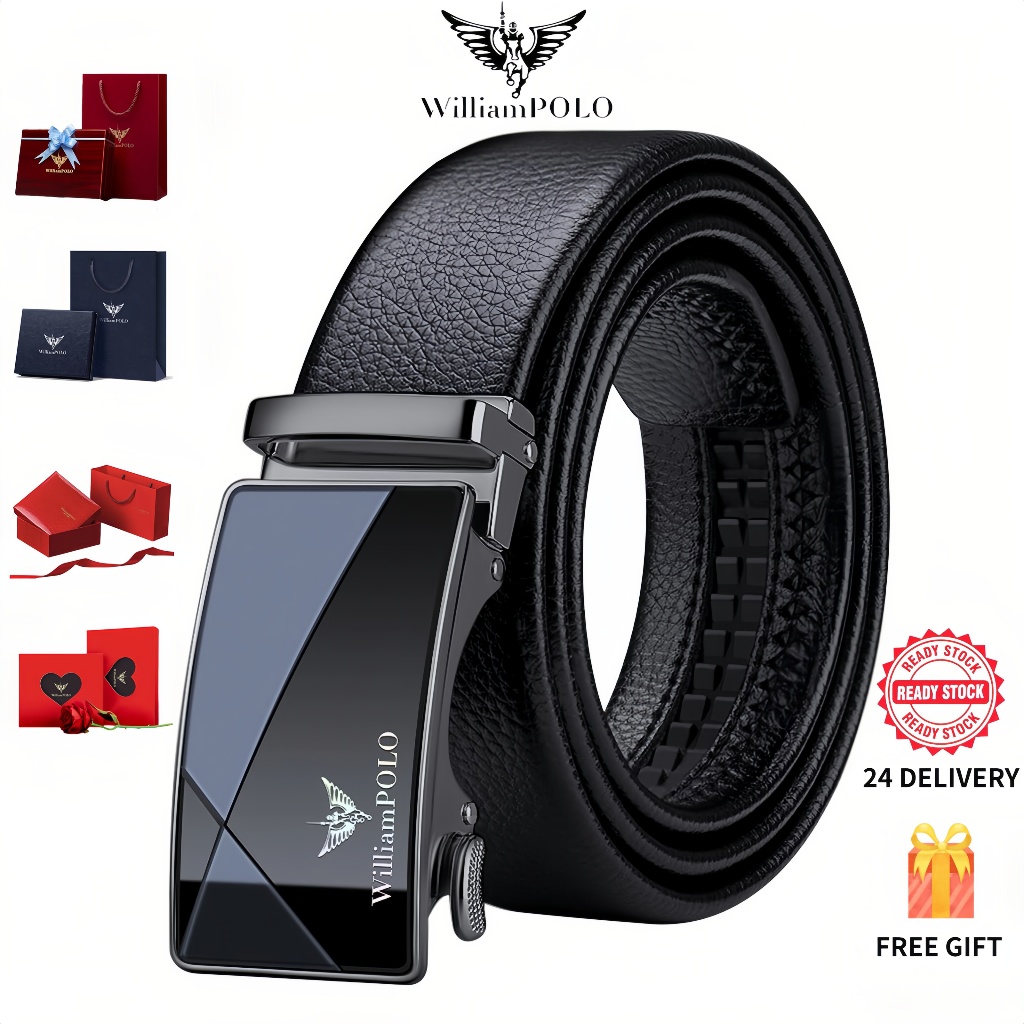 WilliamPOLO Dây Lưng Nam Da Thật Khóa Tự Động Mẫu Mới Công Sở/Casual Hàng Mới Về Men's belt new styl