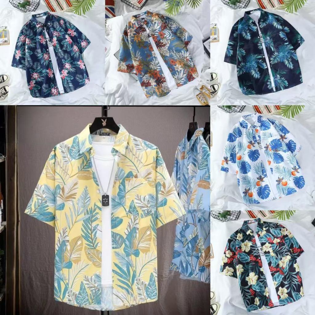 M-3XL Nam Retro Hoa Hawaii Áo Sơ Mi Nam Tay Ngắn M-3XL 100 Loại 3