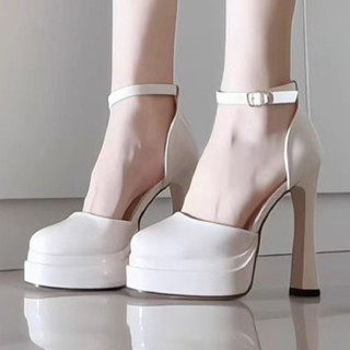 Hàng sẵn có Giày cao gót nữ Mary Jane 2025 Giày cao gót dày phong cách mới dành cho nữ Plus Size 42