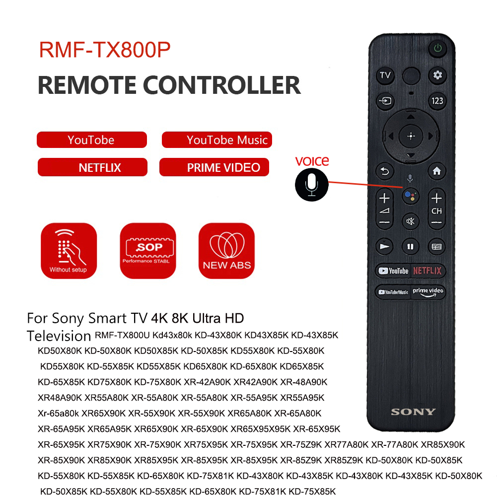 🔥[Rẻ nhất] Remote Điều Khiển SONY Smart tivi Giọng nói rmf-tx800u rmf-tx800p 43X80K 50X80K 55X80K 65