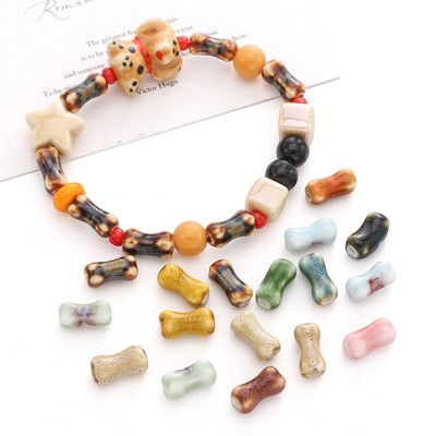 Beadia 2-10 Miếng 6x12mm Gốm Vẽ Tay Xương Nhỏ Hạt Cho DIY Trang Sức Vòng Tay Và Vòng Cổ Làm