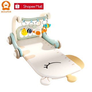BESUPER Thảm nhạc cho bé sơ sinh, kiêm xe tập đi có nhạc đàn piano, đồ chơi 0-1 tuổi