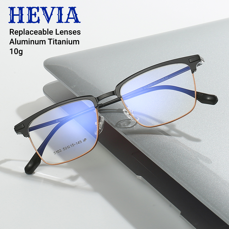 Kính mát HEVIA khung titan siêu nhẹ, phù hợp nam nữ, model PT292