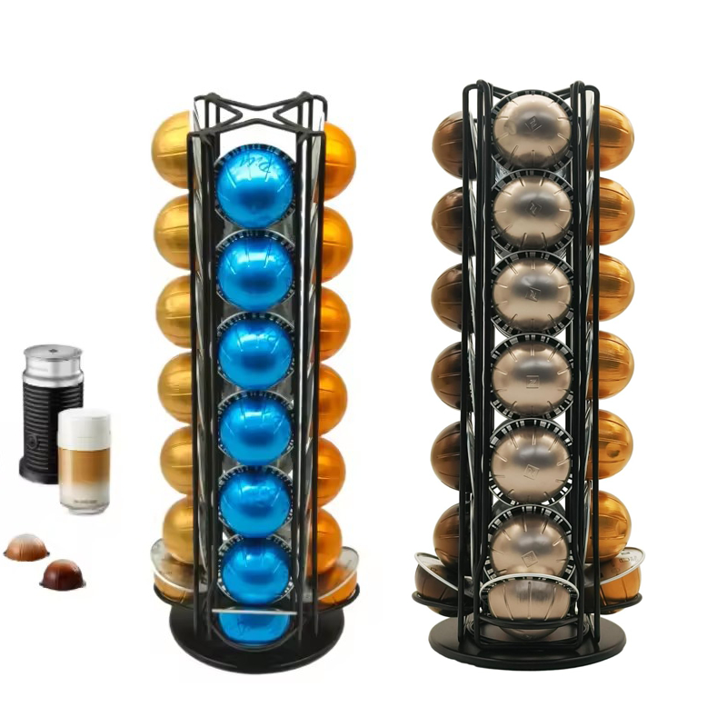 Giá đỡ viên nang cà phê cho Nespresso Vertuoline Coffee Capsule Stands Xoay Pod Rack giữ 20 / 24 / 2