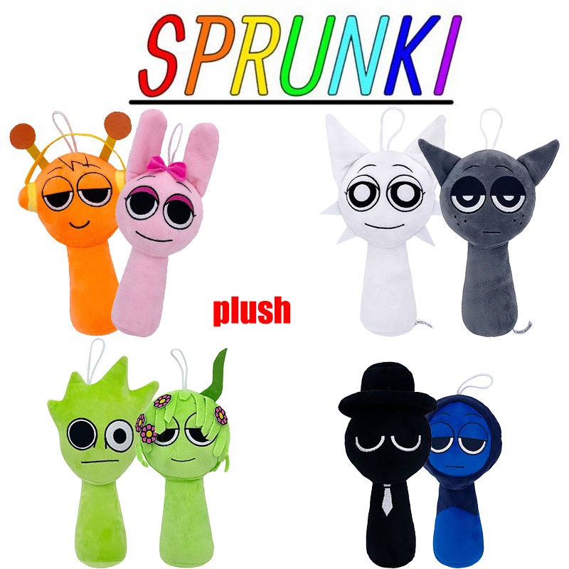 Mới Incredibox Sprunki Sang Trọng Bộ Đồ Chơi Oren Pinki Wenda Xám Đen Jevin Búp Bê Nhồi Bông & 108 M