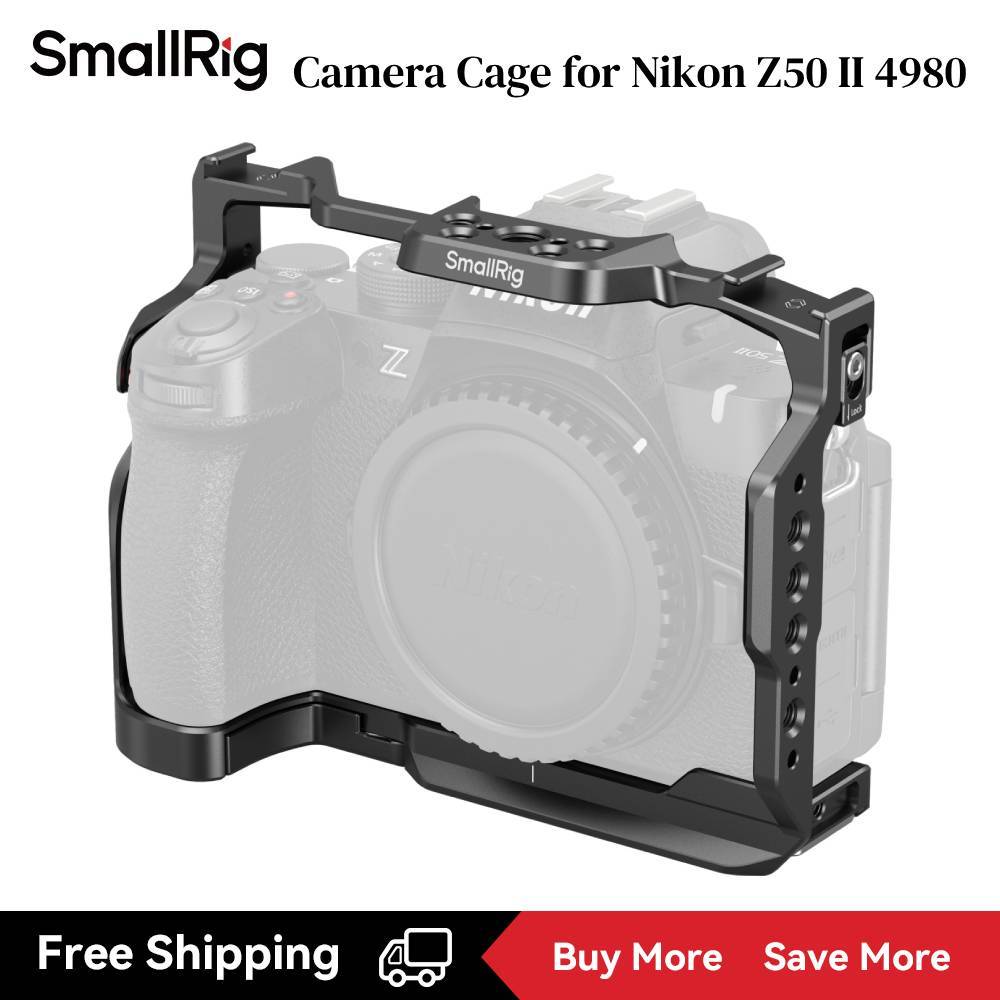 Lồng SmallRig Z50 II cho Nikon Z50 II, Lồng máy ảnh có giá đỡ giày lạnh kép, Đường ray NATO, Cổng QD