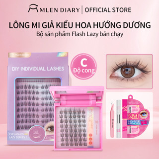 Mlen DIARY  Lông Mi SunFlower Lông mi giả mô phỏng tự nhiên 120 Cụm 9-13mm C Curl  Thể Tái Sử Dụng   Mi Cá Nhân Nhìn Tự Nhiên Nối