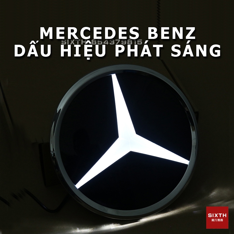 Mercedes Benz logo xe hơi W204 W205 W213 W1212 W253 GLC GLE w166 Có Đèn led w218 W207 185mm 205mm