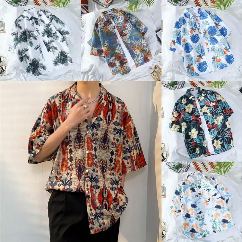 M-3XL Nam Retro Hoa Hawaii Áo Sơ Mi Nam Tay Ngắn M-3XL 100 Loại 2