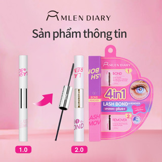 Mlen Diary Keo 2 đầu 2in1Keo dán mi giả kết hợp với dung dịch tẩy keo, thiết kế đầu kép hai trong một
