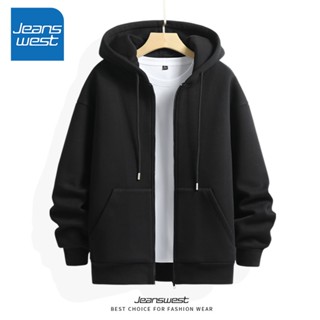 Jeanswest Áo khoác hoodie nam mùa thu đông có mũ, chất lượng cao, phong cách thời trang, áo khoác zip Local Brand