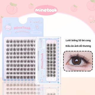 【Mine Took】 Lười 5D Bé Cong Lông Mi Giả Siêu Mềm Tự Nhiên Mô Phỏng Yêu Tinh Bé Cong LC Cong