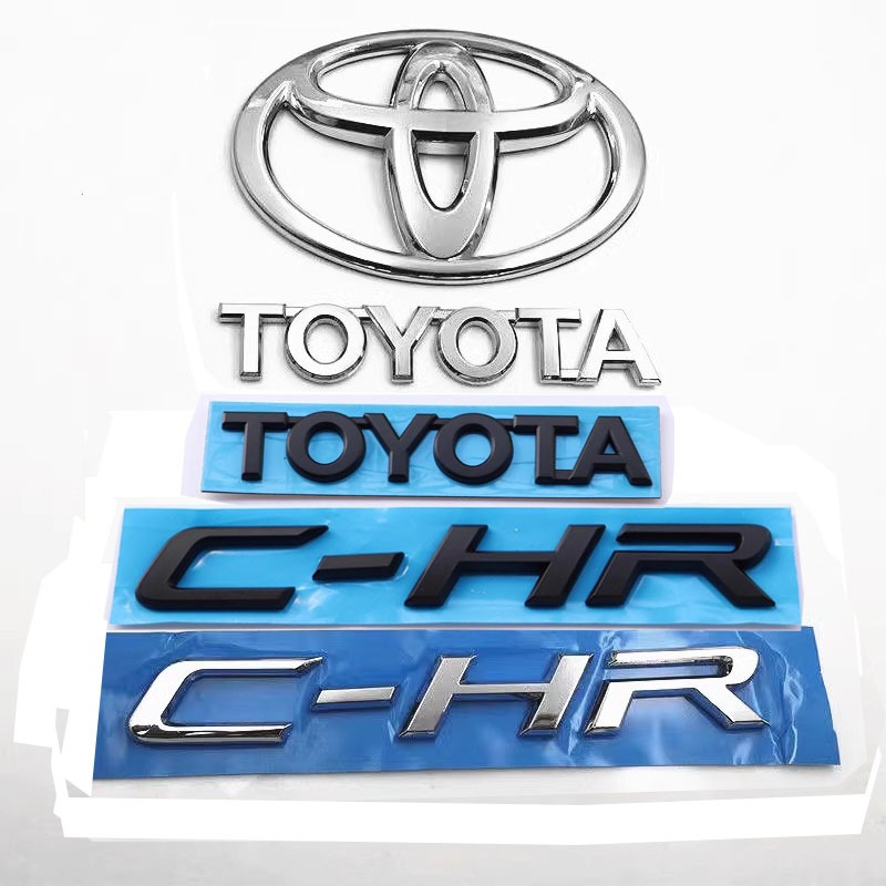 Thích Hợp Cho Xe Toyota Yize CHR Logo Sửa Đổi Toyota C-HR Tiếng Anh Phía Sau Thân Xe Màu Đen Logo TO
