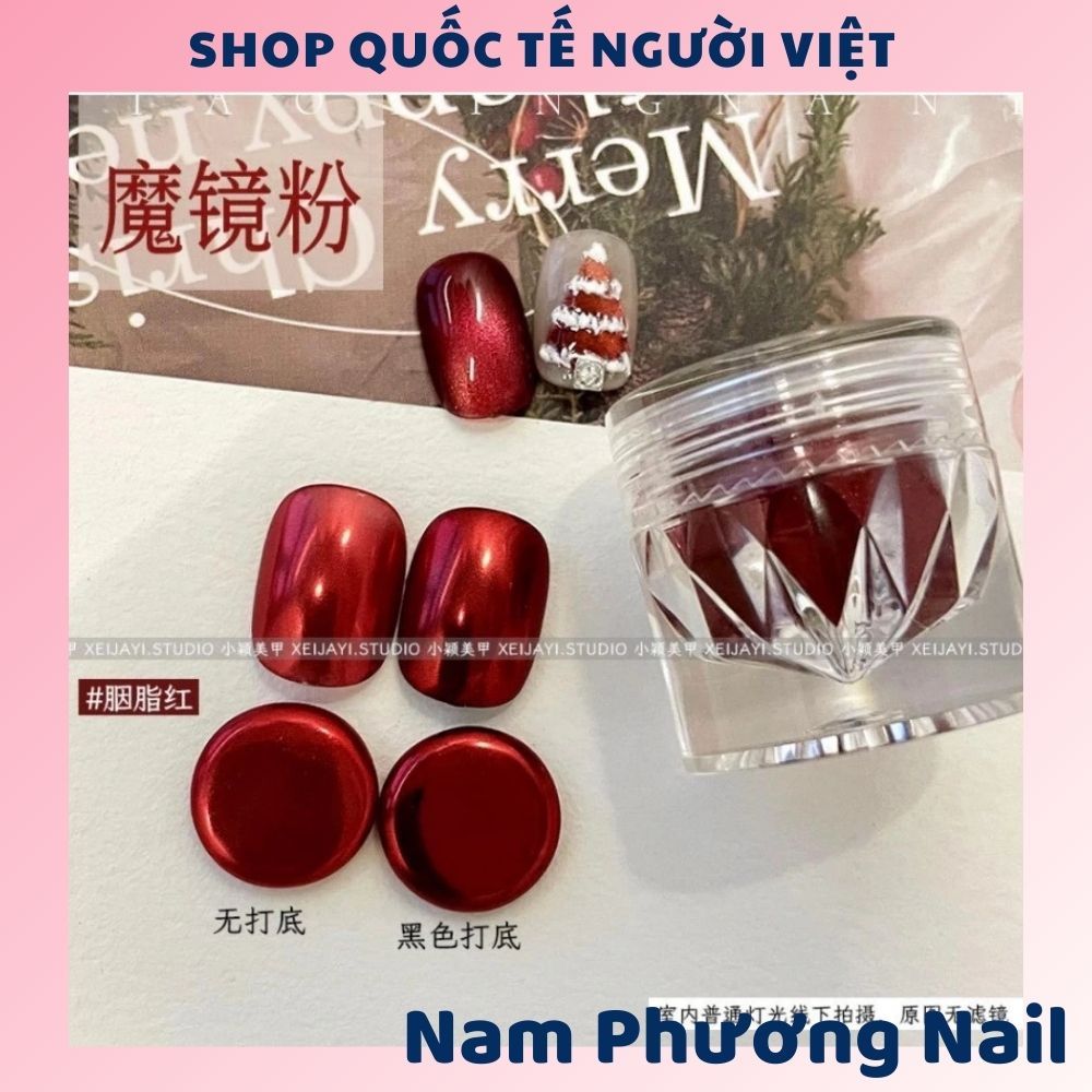 Tráng gương đỏ trang trí móng nghệ thuật 🌸 Nam Phương Nail 🌸