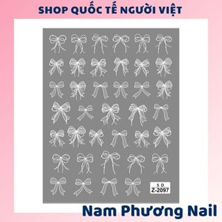 Sticker miếng dán móng nổi 5D hình nơ xinh xắn
