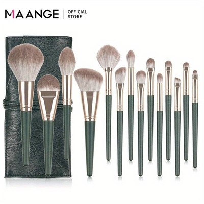 Bộ 14 Cọ Trang Điểm Cá Nhân MAANGE Chính Hãng Siêu Mềm Bám Phấn Kèm Túi Đựng 1340
