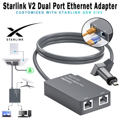 Bộ chuyển đổi Starlink V2 Cổng đĩa RJ45 kép Bộ chuyển đổi Ethernet Starlink GEN2