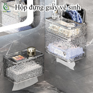  Hộp đựng khăn giấy phòng tắm hộp đựng đồ không đục lỗ hộp giấy vệ sinh giá đựng đồ bằng nhựa sang trọng nhẹ treo tường 