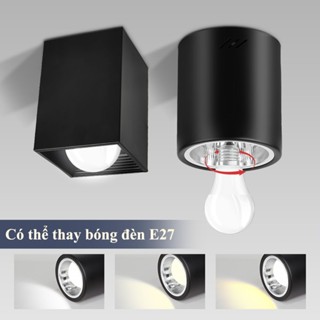 CHUANGYANG Đèn ống bơ đèn ốp trần nổi 3 màu 220V Có thể thay thế bóng đèn E27 Đèn trang trí Phòng khách Cửa hàng Phòng ngủ