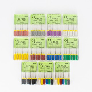 1 Gói Nha Khoa Endo Root K-File Cầm Tay Tập Tin Dụng Cụ Nội Nha Vật Liệu Thép Không Gỉ