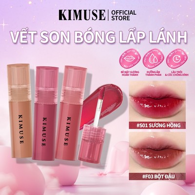 KIMUSE Son môi dạng lỏng 2 CÁI / bộ Bộ trang điểm Lip Tint Mirror Lip Glaze lâu trôi