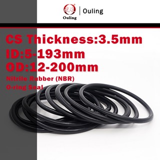 Ouling CS3.5mm Vòng chữ O ID5-193 OD12-200mm Vòng niêm phong màu đen Cao su Nitrile NBR Chống sốc Chống mài mòn Chống dầu