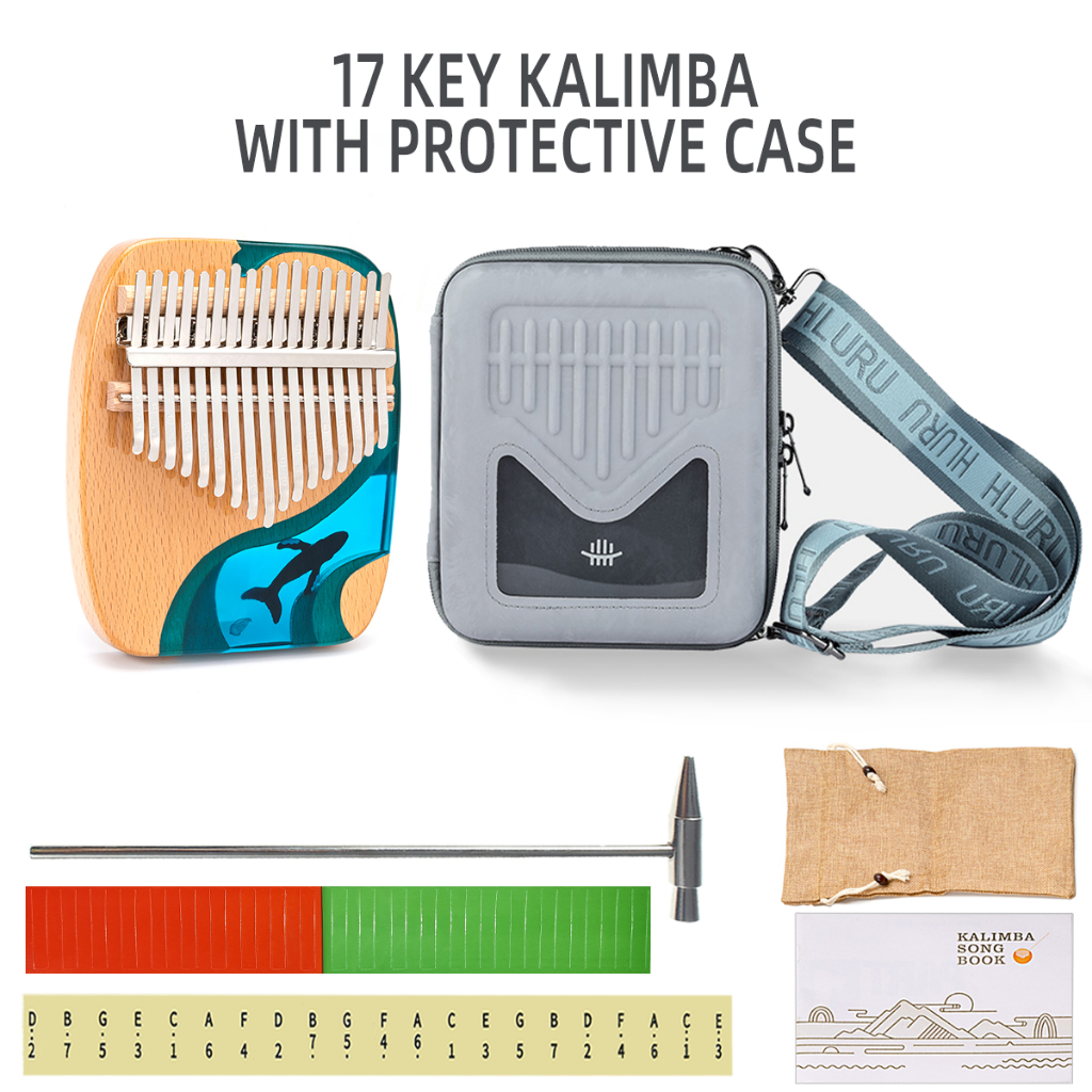 Hluru Đàn Kalimba Capybara Gỗ 17 Phím / 21 Phím Âm Thanh Hay Đấy Cá Heo Phụ Kiện Phong Phú Quà Tặng 