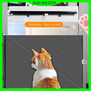 Cổng hàng rào có thể thu vào AQUARZOO cho mèo, Rào chắn bảo vệ hàng rào mạng thú cưng, Gấp bền bỉ Vỏ bọc an toàn cho thú cưng màu đen đa năng Cầu thang