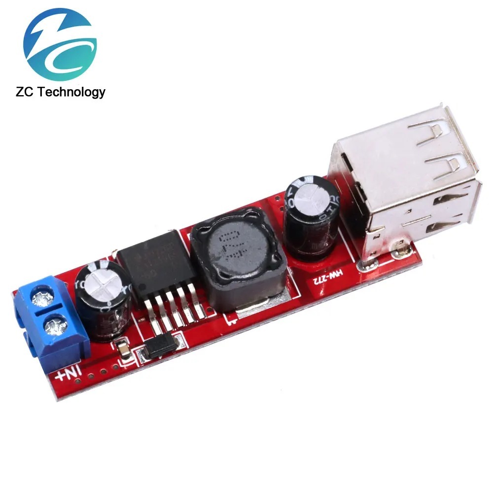 DC 6V-40V Sang 5V 3A Sạc USB Đôi DC-DC Mô Đun Chuyển Đổi Bước Xuống Cho Xe Sạc LM2596 Dual USB