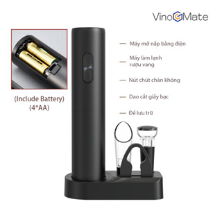Dụng cụ mở nút chai rượu vang bằng điện đa năng tiện dụng/ Dụng cụ mở nắp rượu/Electric Wine Opener+Wine Pouter+Vacuum Wine Stopper+Foil Cutter