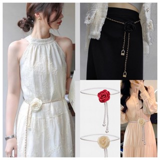 Vàng Thời Trang Camellia Dây Xích Thắt Lưng Ngọt Ngào Đa Năng Váy Trang Trí Dây Xích Dành Cho Nữ Bé Gái Ngọc Trai Thanh Lịch Dây Thắt Lưng Mỏng VN