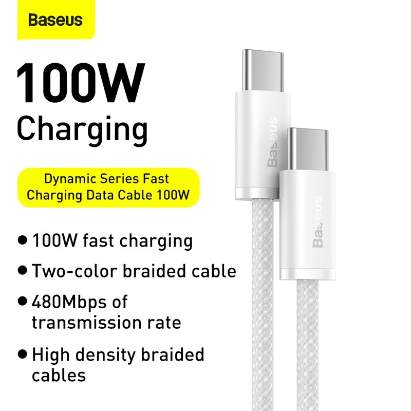 Cáp Baseus 100W PD USB C sang USB Type C cho Macbook Pro iPad Xiaomi Samsung
