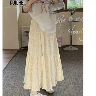 RUICHE chân váy dài váy hoa  nhí phổ biến Fashion Comfortable Vintage WSQ2451XZZ 23Z240607