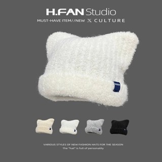 Hàn Quốc Phong Cách Mới Tai Mèo Dễ Thương Mềm Mại Sang Trọng Mũ Dệt Kim Mũ Lạnh Mũ Len Thời Trang Nữ Phù Hợp Với Mũ Baotou Hợp Thời Trang