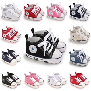  Giày vải thời trang phong cách giản dị giày trẻ em giày chống trượt phù hợp cho trẻ sơ sinh bé gái và bé trai 0-18 tháng 