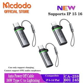  Mcdodo Tự động tắt nguồn PD adapter C sang C 100W  Tự động tắt nguồn PD adapter L sang C 60W  Tự động tắt nguồn PD adapter C sang L 36W CA-245 259 601 
