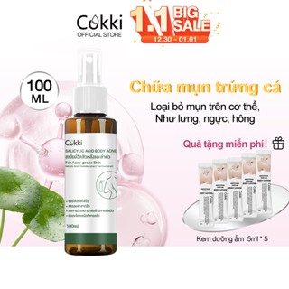 Cokki 100ml trị mụn Xịt mụn lưng giảm mụn mờ thâm toàn thân, Xịt Mụn Lưng, Ngực, Mông Chai Giảm Mụn,Salicylic Acid Spray Plant Extract, Xịt mụn sáng da toàn thân, Mụn lưng Body Acne Spray