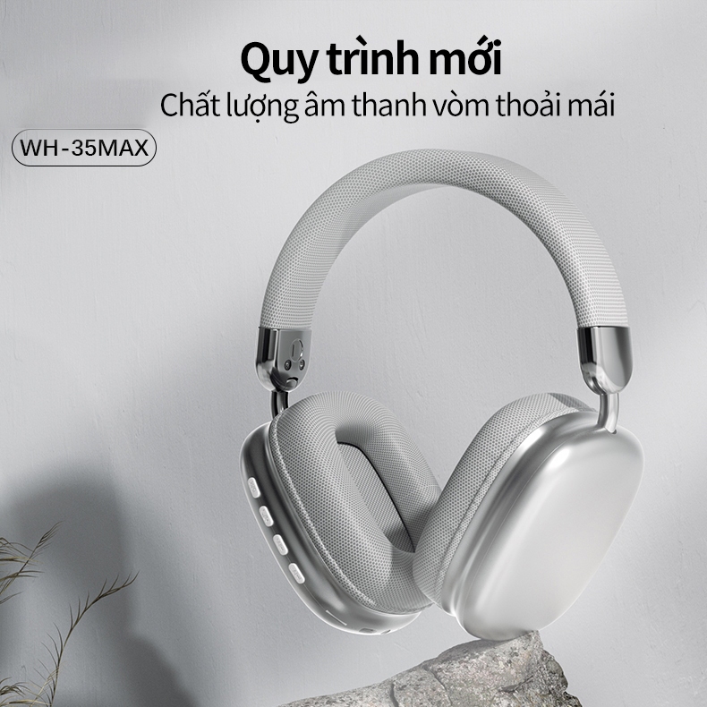 Tai nghe Bluetooth SPRISE WH35 bạc HiFi không dây chụp tai có Mic chơi game / Âm nhạc có thể gập lại qua tai Tai nghe thể thao TF / AUX | BigBuy360 - bigbuy360.vn