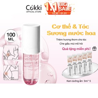 Cokki Xịt nước hoa 100ml Nước hoa thơm [Xịt dưỡng tóc & da] Xịt thơm toàn thân hoa ngọt ngào